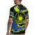 Abstract Blue and Yellow Bowling Ball Strike Design Rugby Jersey with Custom Name Print - Wonder Print Shop