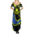 Abstract Blue and Yellow Bowling Ball Strike Design Summer Maxi Dress with Custom Name Print - Wonder Print Shop