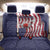 American Flag Bowling Pin Strike Graphic Back Car Seat Cover with Custom Name and Pattern Background - Wonder Print Shop