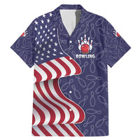 American Flag Bowling Pin Strike Graphic Family Matching Mermaid Dress and Hawaiian Shirt with Custom Name and Pattern Background - Wonder Print Shop
