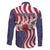American Flag Bowling Pin Strike Graphic Family Matching Summer Maxi Dress and Hawaiian Shirt with Custom Name and Pattern Background - Wonder Print Shop