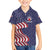 American Flag Bowling Pin Strike Graphic Family Matching Summer Maxi Dress and Hawaiian Shirt with Custom Name and Pattern Background - Wonder Print Shop