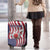 American Flag Bowling Pin Strike Graphic Luggage Cover with Custom Name and Pattern Background - Wonder Print Shop