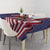 American Flag Bowling Pin Strike Graphic Tablecloth with Custom Name and Pattern Background - Wonder Print Shop