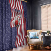 American Flag Bowling Pin Strike Graphic Window Curtain with Custom Name and Pattern Background - Wonder Print Shop