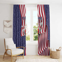 American Flag Bowling Pin Strike Graphic Window Curtain with Custom Name and Pattern Background - Wonder Print Shop