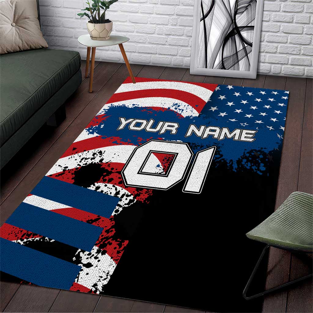BMX Life Graphic Area Rug with American Flag and Custom Rider Number Design - Wonder Print Shop