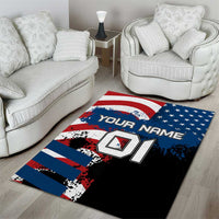 BMX Life Graphic Area Rug with American Flag and Custom Rider Number Design - Wonder Print Shop