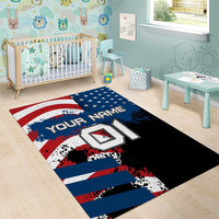 BMX Life Graphic Area Rug with American Flag and Custom Rider Number Design - Wonder Print Shop