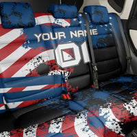 BMX Life Graphic Back Car Seat Cover with American Flag and Custom Rider Number Design - Wonder Print Shop