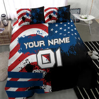 BMX Life Graphic Bedding Set with American Flag and Custom Rider Number Design - Wonder Print Shop