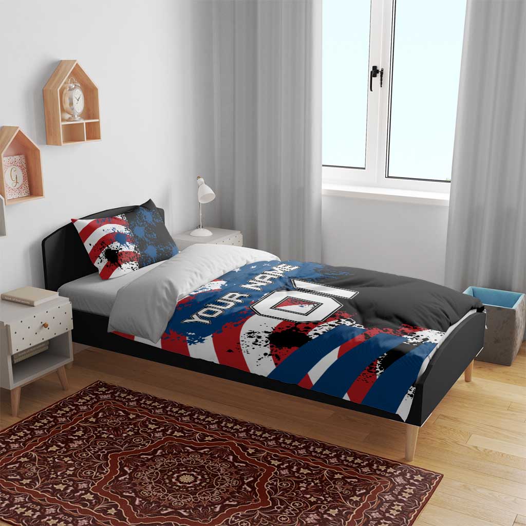 BMX Life Graphic Bedding Set with American Flag and Custom Rider Number Design - Wonder Print Shop