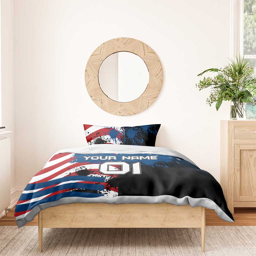 BMX Life Graphic Bedding Set with American Flag and Custom Rider Number Design - Wonder Print Shop