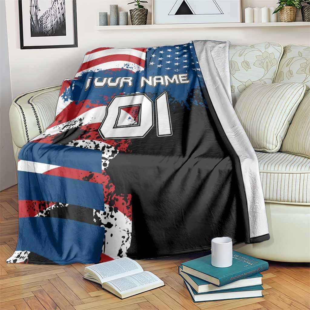 BMX Life Graphic Blanket with American Flag and Custom Rider Number Design - Wonder Print Shop