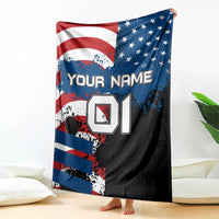 BMX Life Graphic Blanket with American Flag and Custom Rider Number Design - Wonder Print Shop