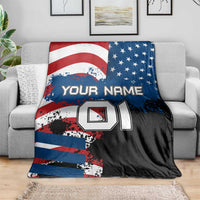 BMX Life Graphic Blanket with American Flag and Custom Rider Number Design - Wonder Print Shop