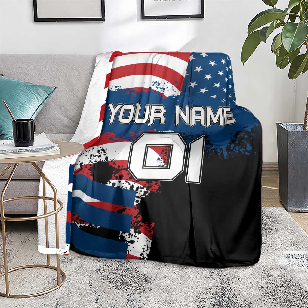 BMX Life Graphic Blanket with American Flag and Custom Rider Number Design - Wonder Print Shop