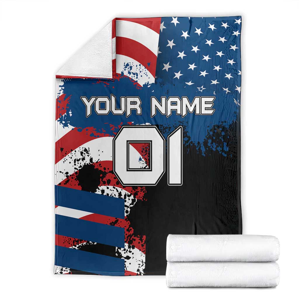 BMX Life Graphic Blanket with American Flag and Custom Rider Number Design - Wonder Print Shop