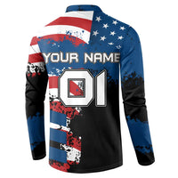 BMX Life Graphic Button Sweatshirt with American Flag and Custom Rider Number Design - Wonder Print Shop