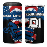 BMX Life Graphic 4 in 1 Can Cooler Tumbler with American Flag and Custom Rider Number Design - Wonder Print Shop