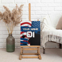 BMX Life Graphic Canvas Wall Art with American Flag and Custom Rider Number Design - Wonder Print Shop