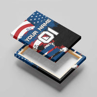 BMX Life Graphic Canvas Wall Art with American Flag and Custom Rider Number Design - Wonder Print Shop