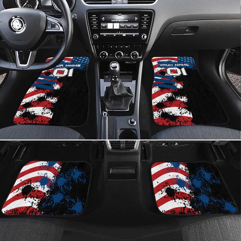 BMX Life Graphic Car Mats with American Flag and Custom Rider Number Design - Wonder Print Shop