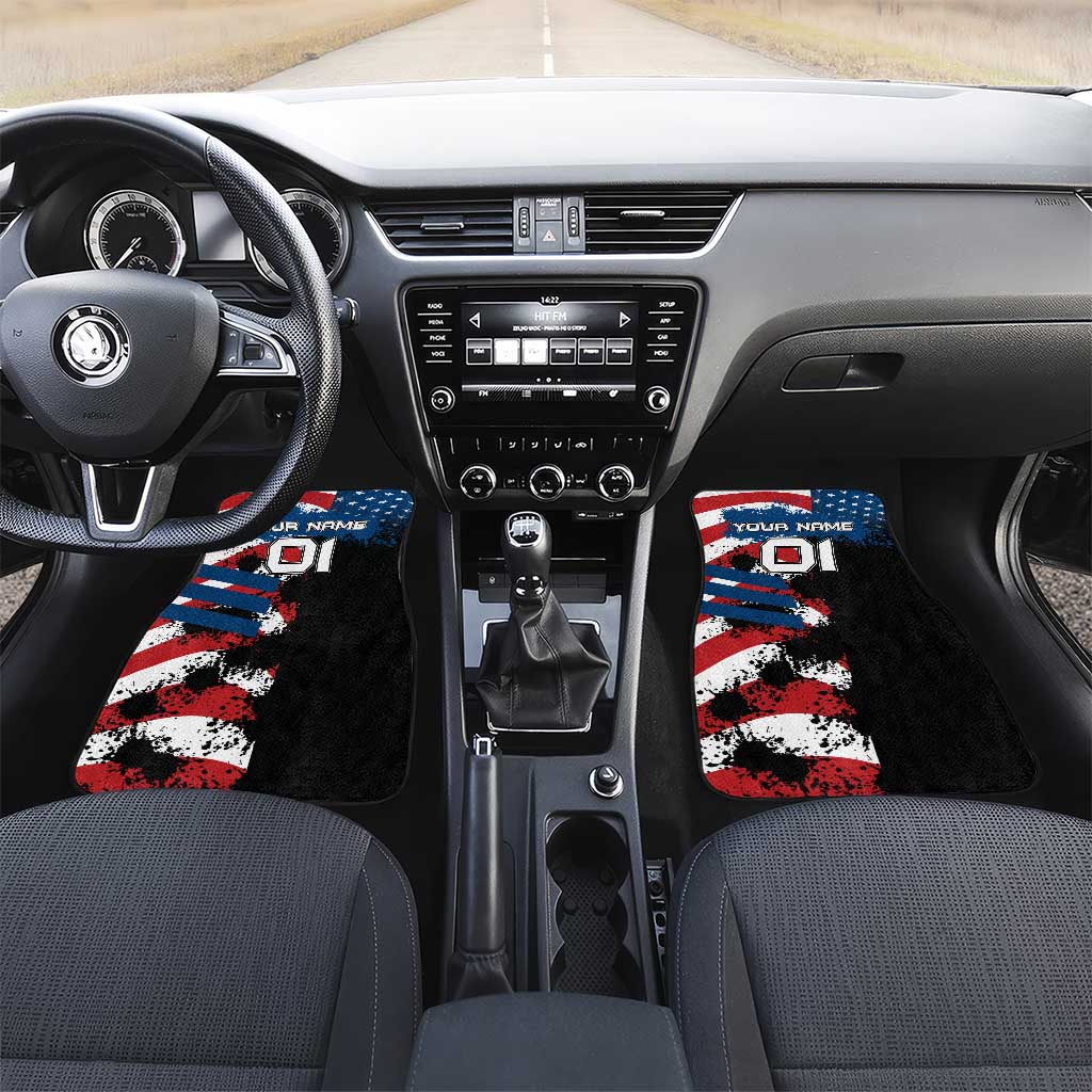 BMX Life Graphic Car Mats with American Flag and Custom Rider Number Design - Wonder Print Shop