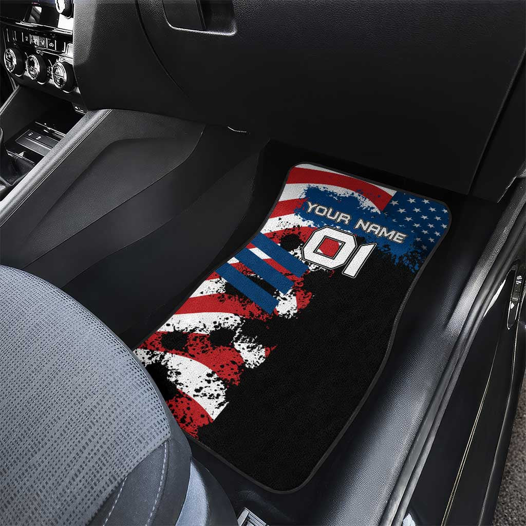 BMX Life Graphic Car Mats with American Flag and Custom Rider Number Design - Wonder Print Shop
