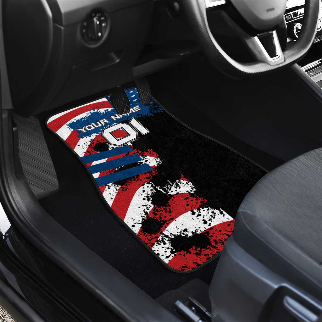 BMX Life Graphic Car Mats with American Flag and Custom Rider Number Design - Wonder Print Shop