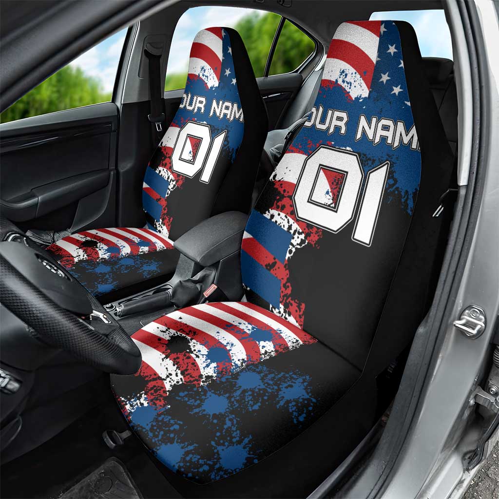 BMX Life Graphic Car Seat Cover with American Flag and Custom Rider Number Design - Wonder Print Shop