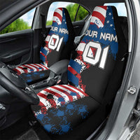 BMX Life Graphic Car Seat Cover with American Flag and Custom Rider Number Design - Wonder Print Shop