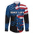 BMX Life Graphic Family Matching Summer Maxi Dress and Hawaiian Shirt with American Flag and Custom Rider Number Design - Wonder Print Shop