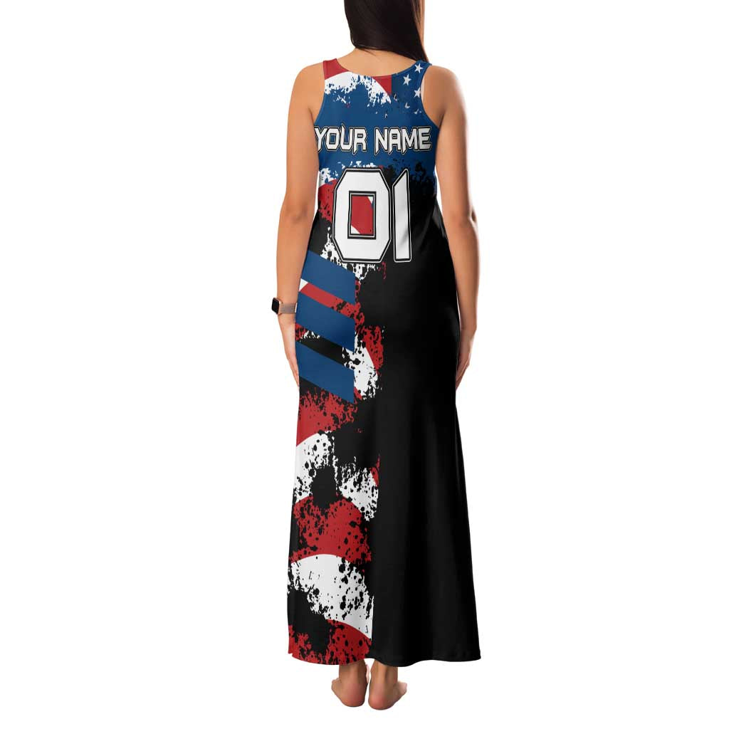 BMX Life Graphic Family Matching Tank Maxi Dress and Hawaiian Shirt with American Flag and Custom Rider Number Design - Wonder Print Shop