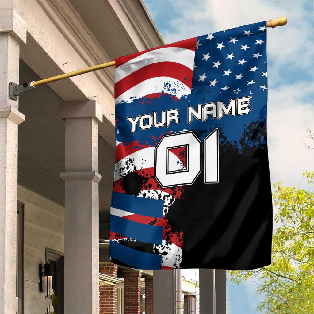 BMX Life Graphic Garden Flag with American Flag and Custom Rider Number Design - Wonder Print Shop