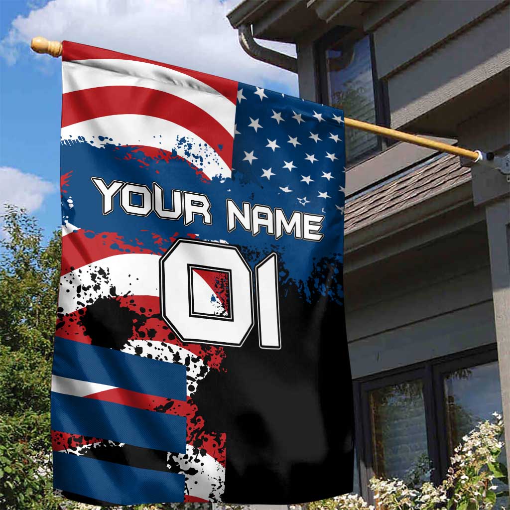 BMX Life Graphic Garden Flag with American Flag and Custom Rider Number Design - Wonder Print Shop