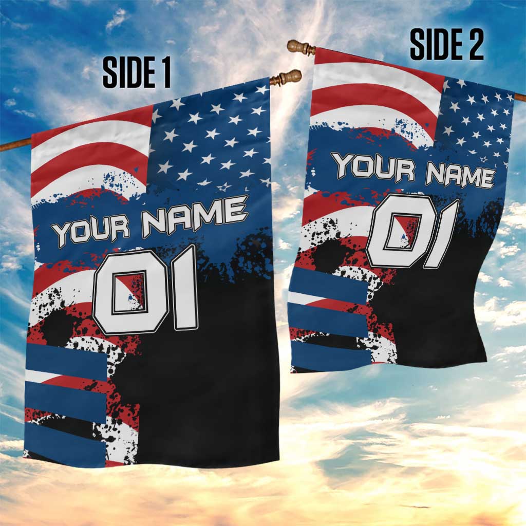 BMX Life Graphic Garden Flag with American Flag and Custom Rider Number Design - Wonder Print Shop