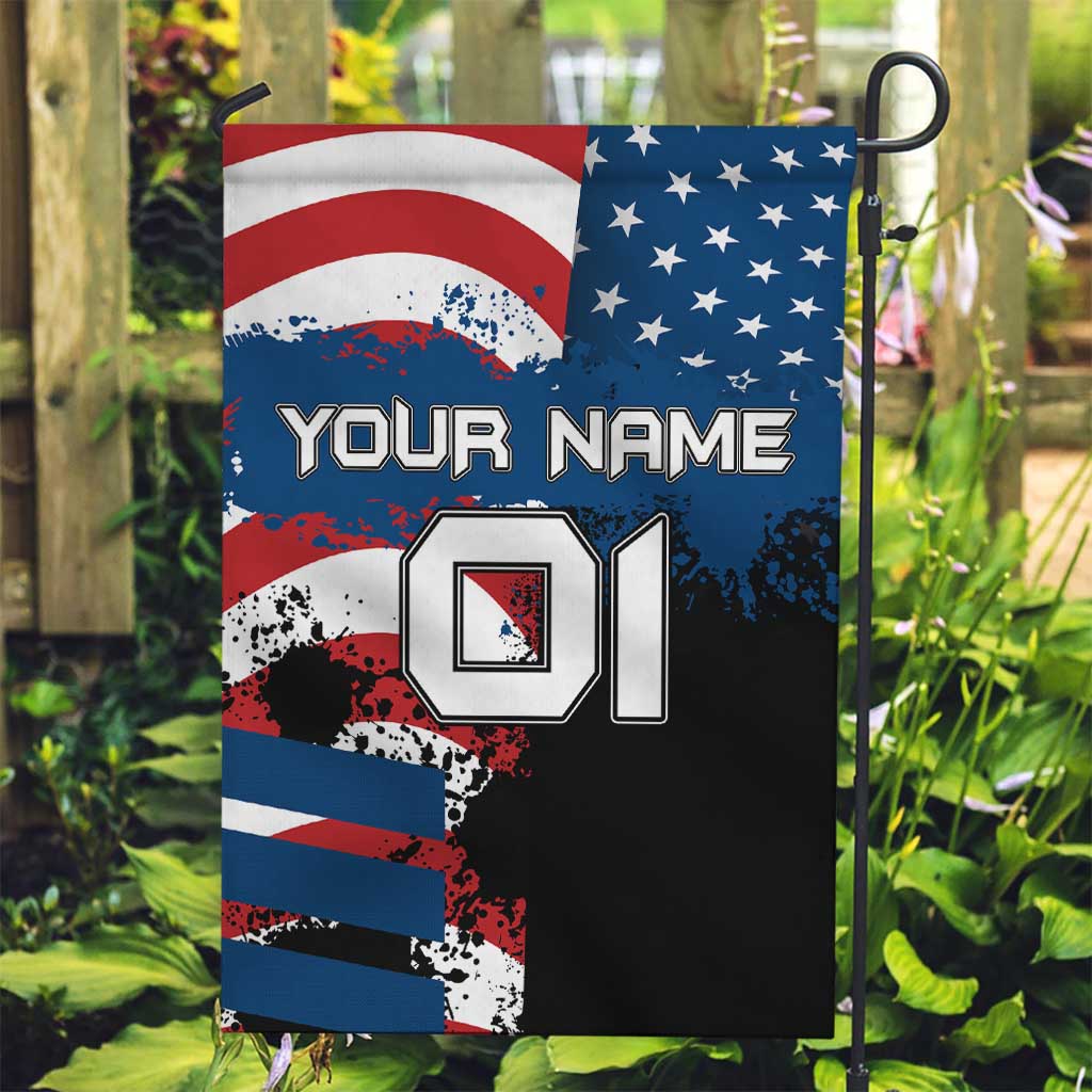 BMX Life Graphic Garden Flag with American Flag and Custom Rider Number Design - Wonder Print Shop