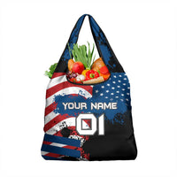 BMX Life Graphic Grocery Bag with American Flag and Custom Rider Number Design - Wonder Print Shop