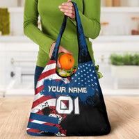 BMX Life Graphic Grocery Bag with American Flag and Custom Rider Number Design - Wonder Print Shop