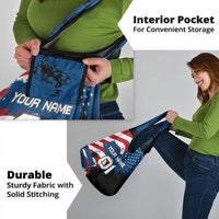 BMX Life Graphic Grocery Bag with American Flag and Custom Rider Number Design - Wonder Print Shop