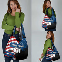 BMX Life Graphic Grocery Bag with American Flag and Custom Rider Number Design - Wonder Print Shop