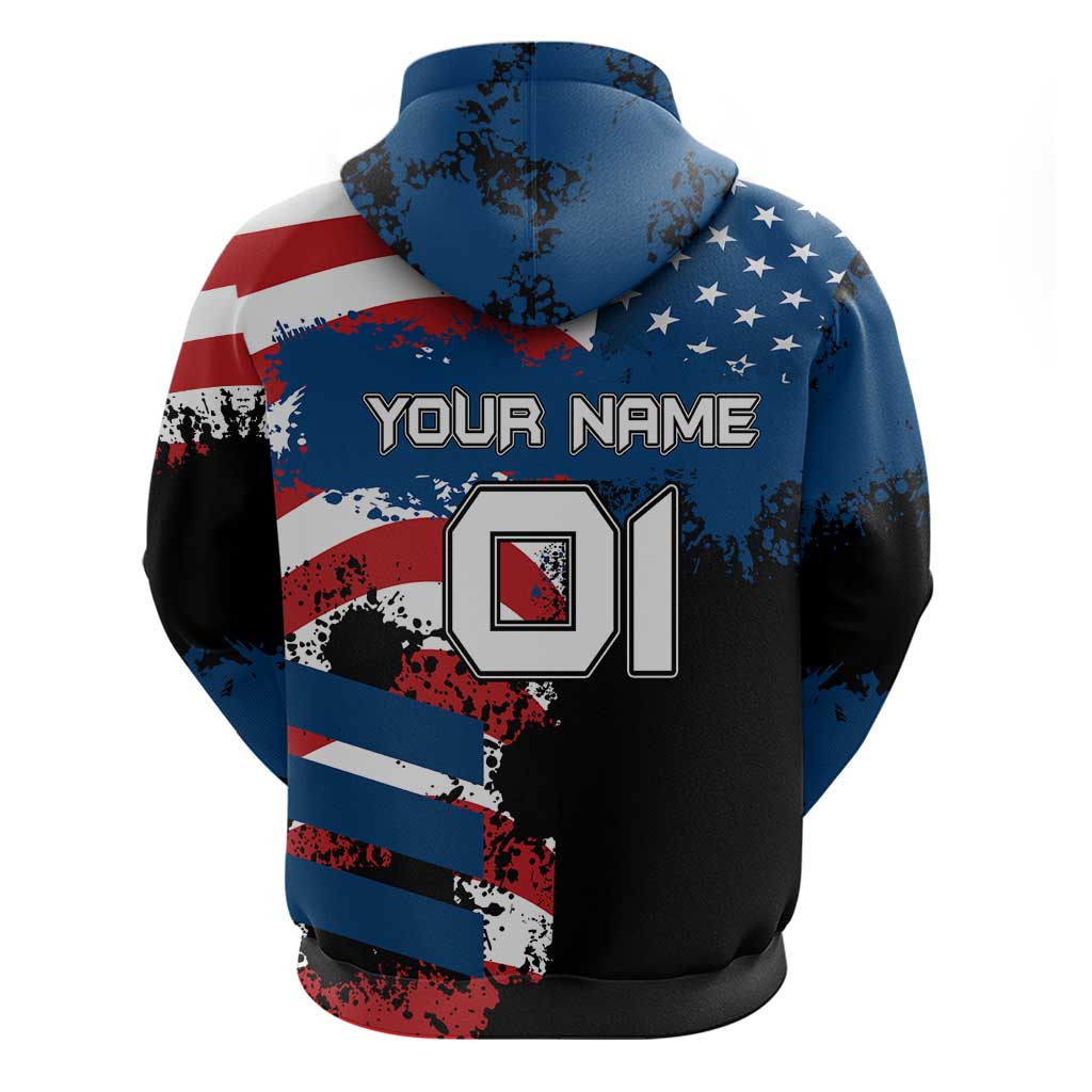 BMX Life Graphic Hoodie with American Flag and Custom Rider Number Design - Wonder Print Shop