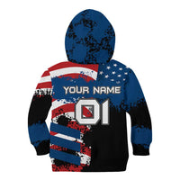 BMX Life Graphic Kid Hoodie with American Flag and Custom Rider Number Design - Wonder Print Shop