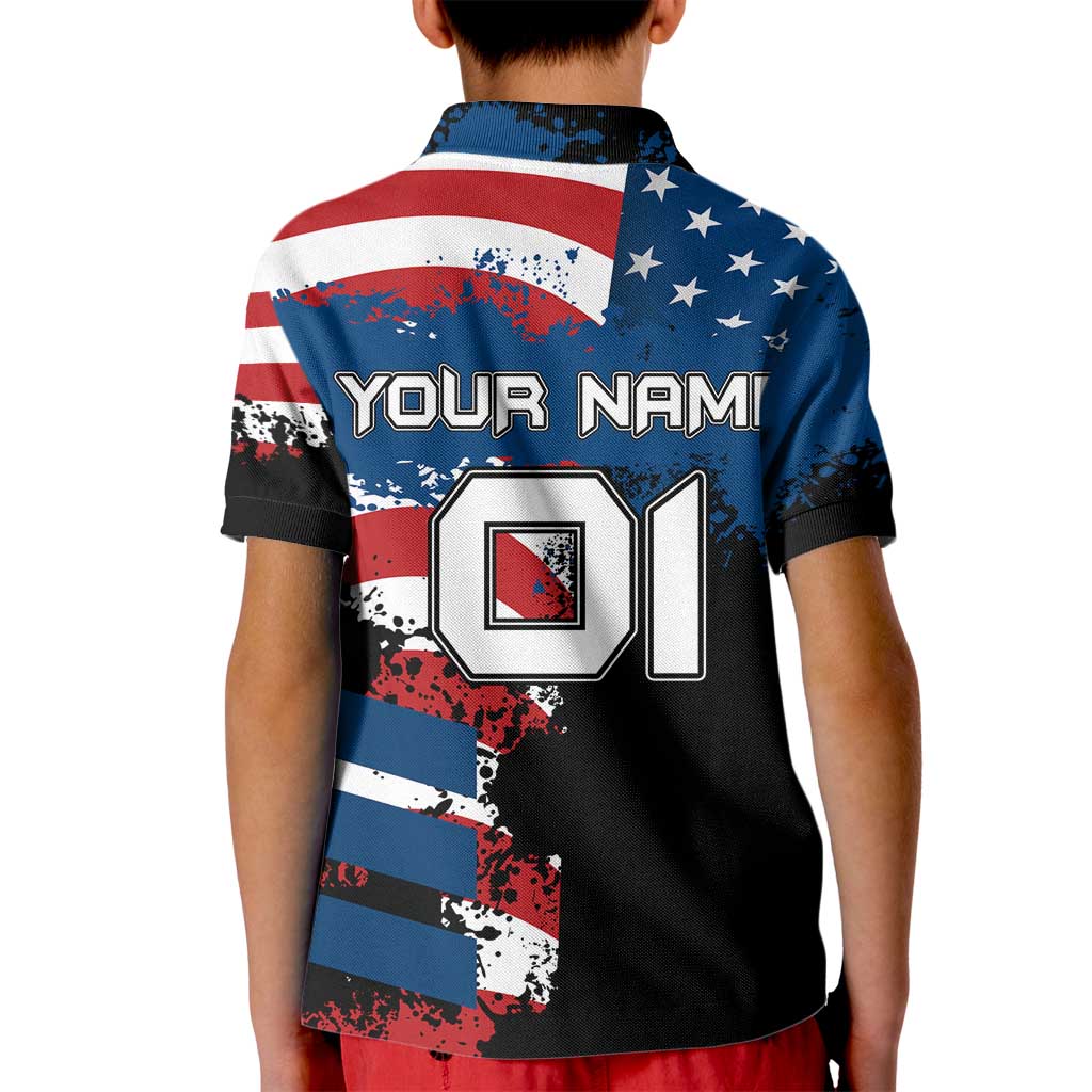 BMX Life Graphic Kid Polo Shirt with American Flag and Custom Rider Number Design - Wonder Print Shop