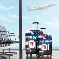 BMX Life Graphic Luggage Cover with American Flag and Custom Rider Number Design - Wonder Print Shop