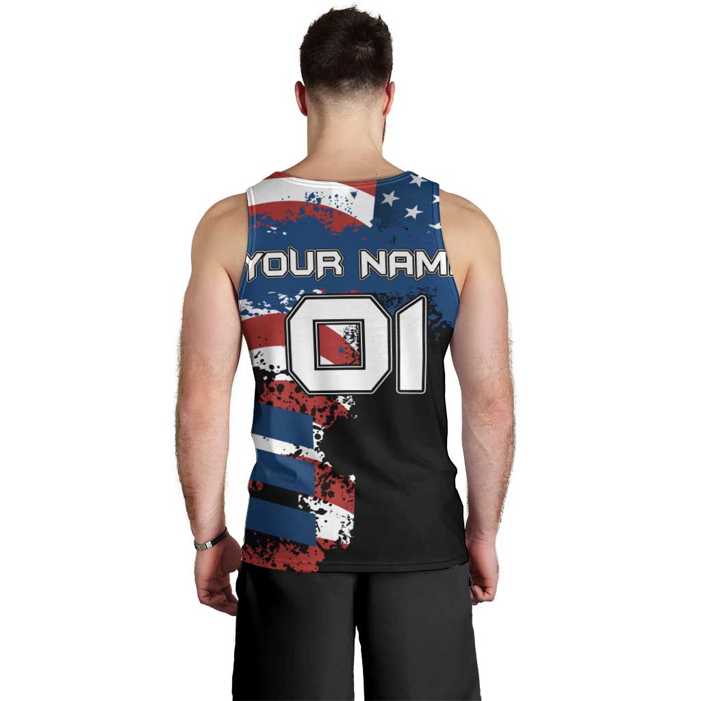 BMX Life Graphic Men Tank Top with American Flag and Custom Rider Number Design - Wonder Print Shop
