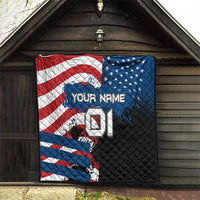 BMX Life Graphic Quilt with American Flag and Custom Rider Number Design - Wonder Print Shop