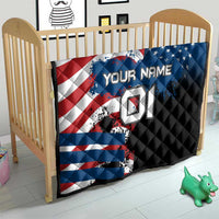 BMX Life Graphic Quilt with American Flag and Custom Rider Number Design - Wonder Print Shop