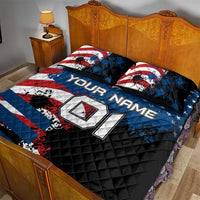 BMX Life Graphic Quilt Bed Set with American Flag and Custom Rider Number Design - Wonder Print Shop